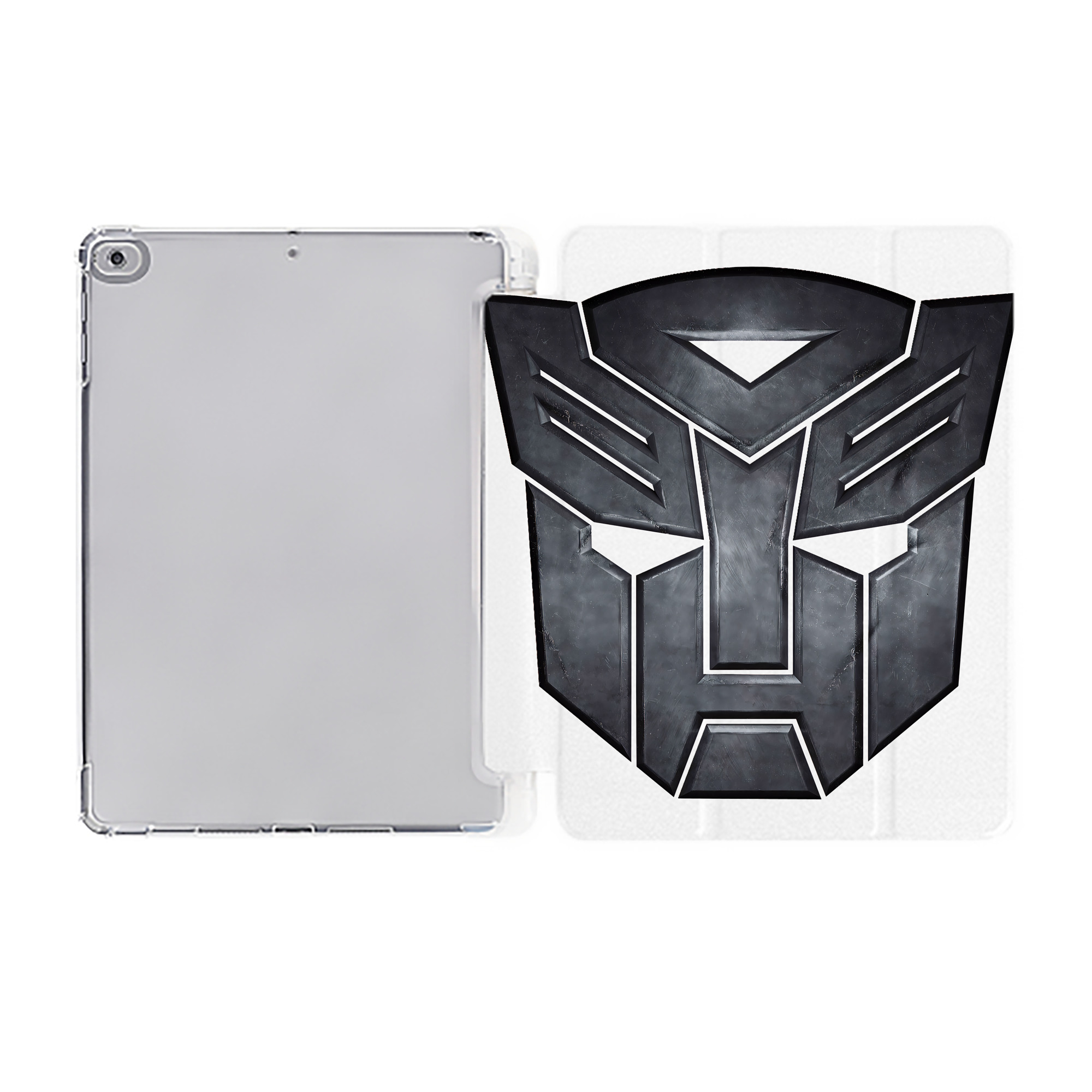 （画像用） Transformers トランスフォーマー IPad ケース ペン収納付き 三つ折りスタンド PUレザー×シリコン 対応機種9.5/10.5/10.9インチ